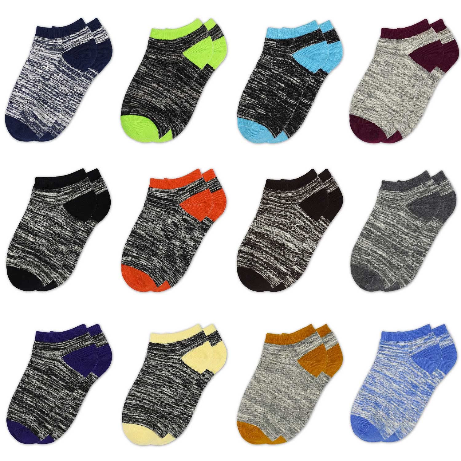 GENTABY Boys Socks,Toddler Ankle Athletic Socks Kids Half Cushioned Low Cut Sport Sock 12 Pairs,2-4Years