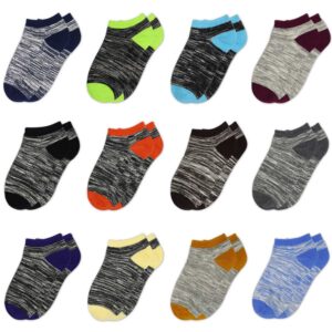 GENTABY Boys Socks,Toddler Ankle Athletic Socks Kids Half Cushioned Low Cut Sport Sock 12 Pairs，4-6Years