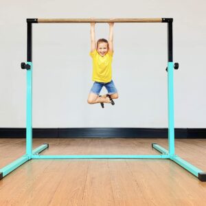 MARFULA 4FT Gymnastic Bar Set Gymnastics Horizontal Bar Gymnastics Kip Bar Teal Bar for Kids Home Use