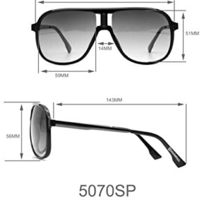 SOUTHPOLE 5070SP Modern Vented Lens UV400 Protective Aviator Pilot Sunglasses. Cool Gifts for Men, 59 mm, White & Grey