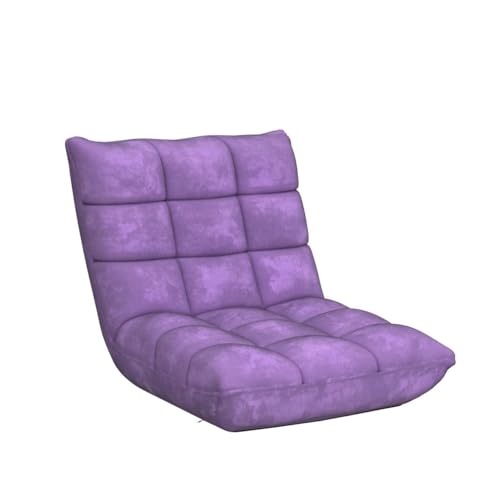 COSTWAY Adjustable Gaming Chair, Purple, 14-Position Back Support, Soft Coral Fleece, Portable, Lightweight, 22" x 24" x 22"