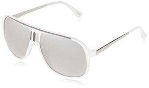 southpole 5070sp modern vented lens uv400 protective aviator pilot sunglasses. cool gifts for men, 59 mm, white & grey