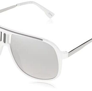 SOUTHPOLE 5070SP Modern Vented Lens UV400 Protective Aviator Pilot Sunglasses. Cool Gifts for Men, 59 mm, White & Grey