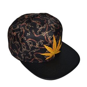 Popfizzy Weed Hat, Unisex Pot Leaf Hats, Cannabis Baseball Caps, Hip-Hop Hats, Marijuana Snapback Cap, Weed Gifts for Stoners (Weed 6)