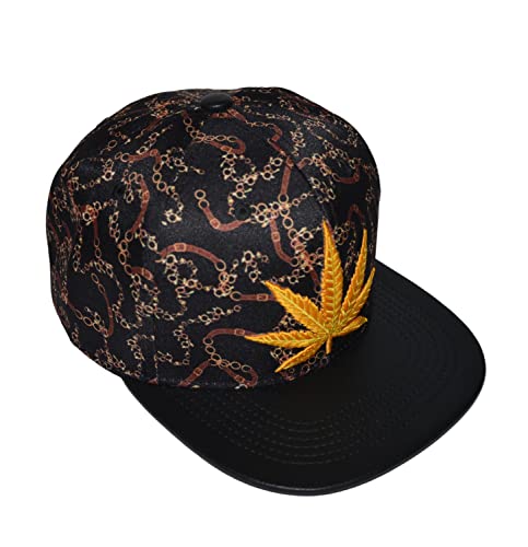 Popfizzy Weed Hat, Unisex Pot Leaf Hats, Cannabis Baseball Caps, Hip-Hop Hats, Marijuana Snapback Cap, Weed Gifts for Stoners (Weed 6)