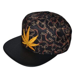 Popfizzy Weed Hat, Unisex Pot Leaf Hats, Cannabis Baseball Caps, Hip-Hop Hats, Marijuana Snapback Cap, Weed Gifts for Stoners (Weed 6)