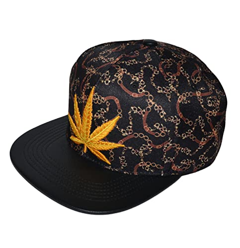 Popfizzy Weed Hat, Unisex Pot Leaf Hats, Cannabis Baseball Caps, Hip-Hop Hats, Marijuana Snapback Cap, Weed Gifts for Stoners (Weed 6)