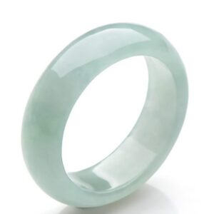 DNTENG LightGreen Jade Ring, Natural A Grade Jadeite Jewelry Gift Jade Band Ring for Women Men Burma Jade Myanmar Engagement Ring(Ring Size:7)