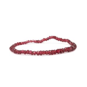 Natural Red Garnet Stretchable Beads Bracelet 7 inch Endless, Garnet Faceted Rondelles, Healing Bracelet, Adjustable, Fashion Jewelry