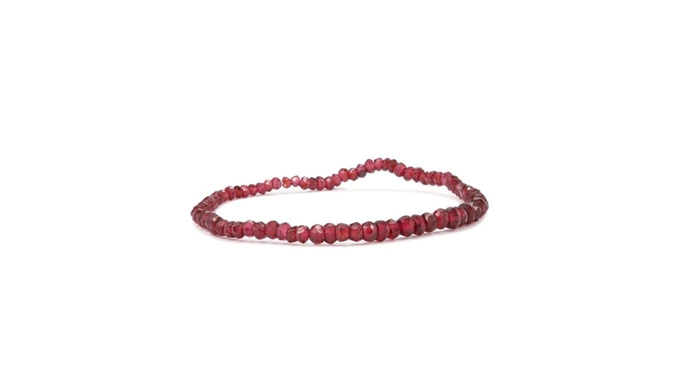 Natural Red Garnet Stretchable Beads Bracelet 7 inch Endless, Garnet Faceted Rondelles, Healing Bracelet, Adjustable, Fashion Jewelry