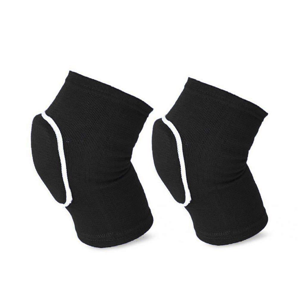 Kids Knee Pads, Breathable Sponge Soft Knee Brace Comfort Compression Knee Sleeves, Anti-Slip Collision Avoidance Knee Protective Gear for Yoga Basketball Volleyball Soccer Biking Sports (XS, black)