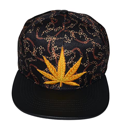 Popfizzy Weed Hat, Unisex Pot Leaf Hats, Cannabis Baseball Caps, Hip-Hop Hats, Marijuana Snapback Cap, Weed Gifts for Stoners (Weed 6)