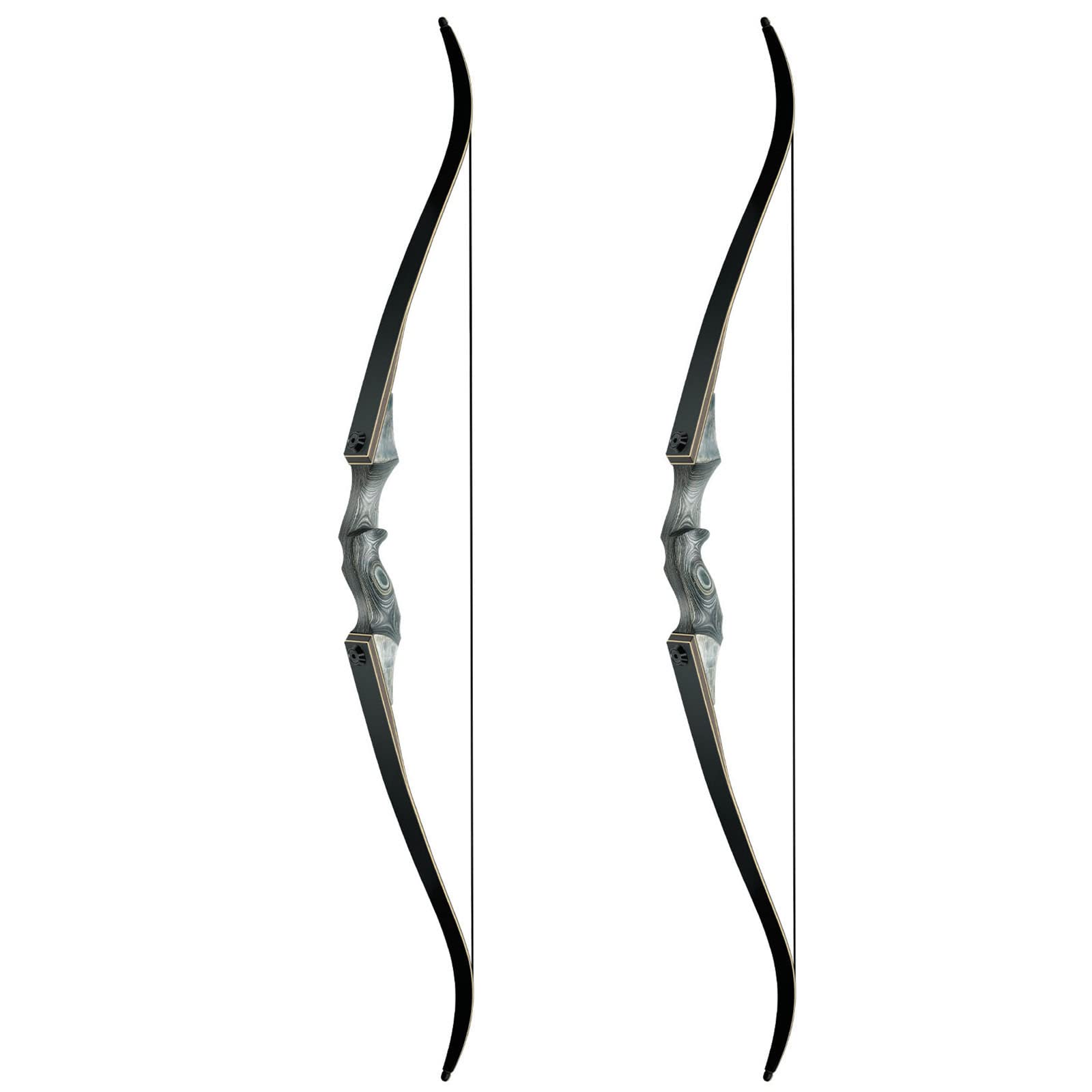 40lb Black Hunter Takedown Recurve Bow & 30lb Black Hunter Takedown Recurve Bow, 60" Right Handed with Ergonomic Design for Outdoor Training Practice