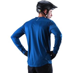 Troy Lee Designs Cycling MTB Bicycle Mountain Bike Jersey Shirt for Men, Flowline LS (Slate Blue, Large)