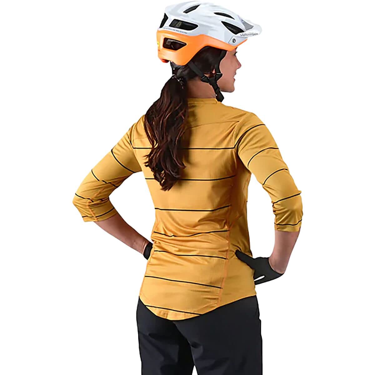 Troy Lee Designs Cycling MTB Bicycle Mountain Bike Jersey Shirt for Women, Mischief Pinestripe (Honey, Large)