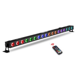 valava dj lights bar 40''72w 18leds rgba 4 in 1 stage light bar dmx wash light with remote control sound activated uplight for church wedding halloween christmas gig bar stage dj lighting