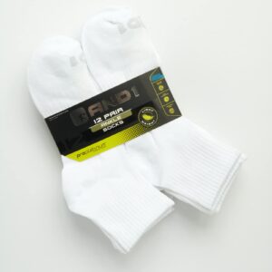 AND1 Men's Socks - PROPLATINUM Lightweight Quarter Cut Socks (12 Pack), Size 6-12.5, White