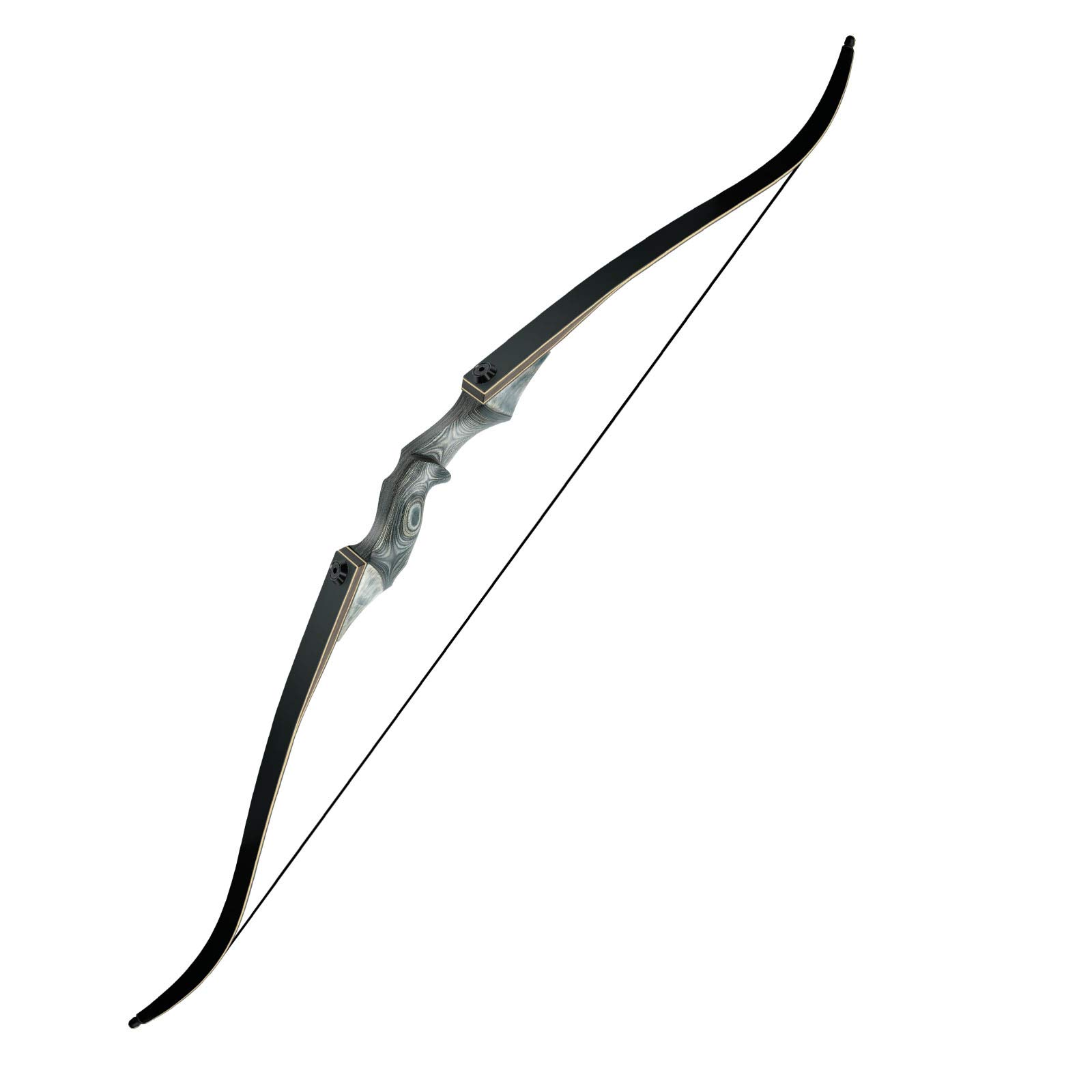 40lb Black Hunter Takedown Recurve Bow & 30lb Black Hunter Takedown Recurve Bow, 60" Right Handed with Ergonomic Design for Outdoor Training Practice