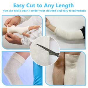 Elastic Tubular Bandage - Stockinette Compression Strap for Arm Knee Ankle Leg First Aid Supplies, Stretch to 1.8 Multiple (3.5"W x 394"L)