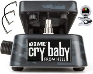 briskdrop dunlop db01b dime crybaby from hell wah pedal with 2 patch cables and snark tuner (db01b-snark)