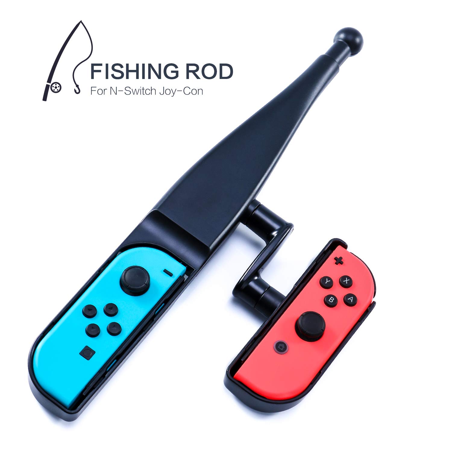 HEATFUN Fishing Rod for Nintendo Switch, Game Gun Controller Compatible with Switch Shooting Games Wolfenstein 2: The New Colossus