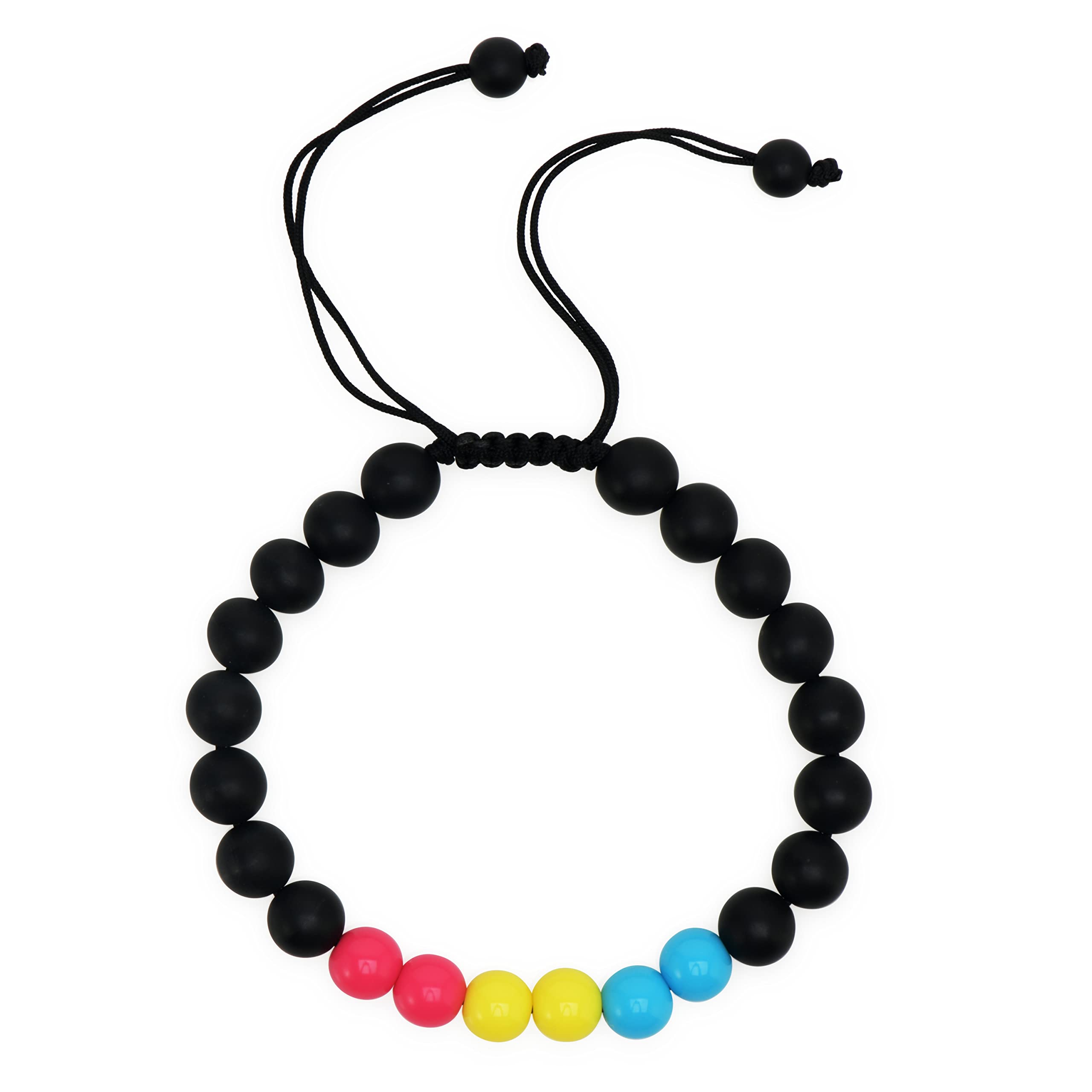 wydmire Handmade Pansexual Pride Flag Color Bead Bracelet LGBTQIA+ Non Binary Stuff - Adjustable