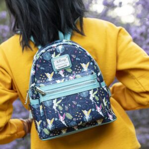 Loungefly Women's Disney Teal Tinkerbell Glow in the Dark Allover Print Backpack