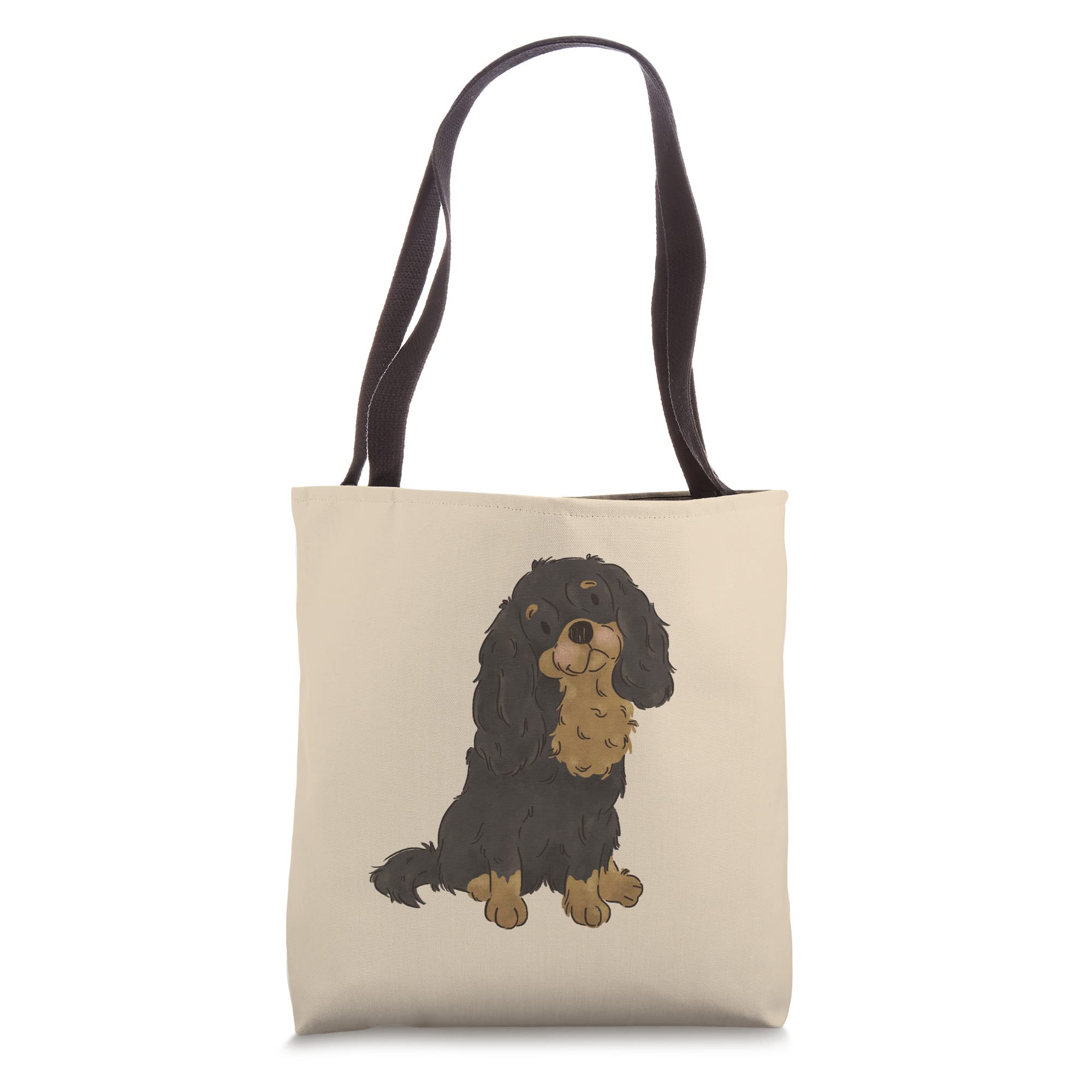 Black and Tan Cavalier King Charles Spaniel Cavie Mom Tote Bag