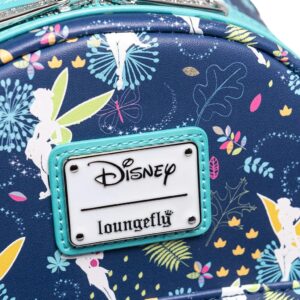 Loungefly Women's Disney Teal Tinkerbell Glow in the Dark Allover Print Backpack