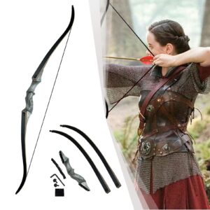 40lb Black Hunter Takedown Recurve Bow & 30lb Black Hunter Takedown Recurve Bow, 60" Right Handed with Ergonomic Design for Outdoor Training Practice