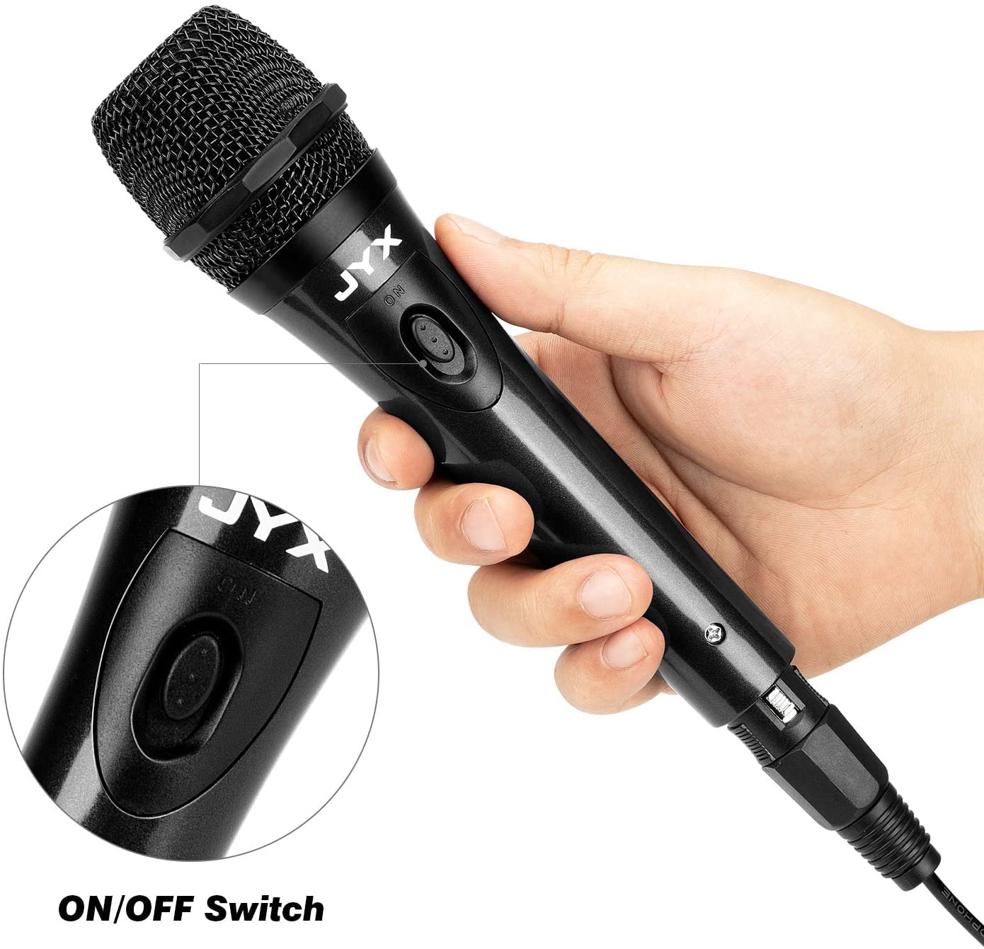 JYX Dynamic Vocal Karaoke Microphone, Handheld Wired Microphone with ON/Off Switch, for Karaoke Machine/Speaker/Amp/Mixer/PA System