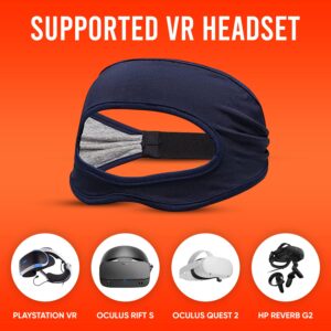 Castlefit 3 pc VR Sweat Guard w/Anti Fog Nano Fiber Lens Cloth for use with Oculus Quest 2 - Includes 3 face Covers and 1 No Fog Lens Cleaner - vr face mask Comes in Multiple Styles and Patterns