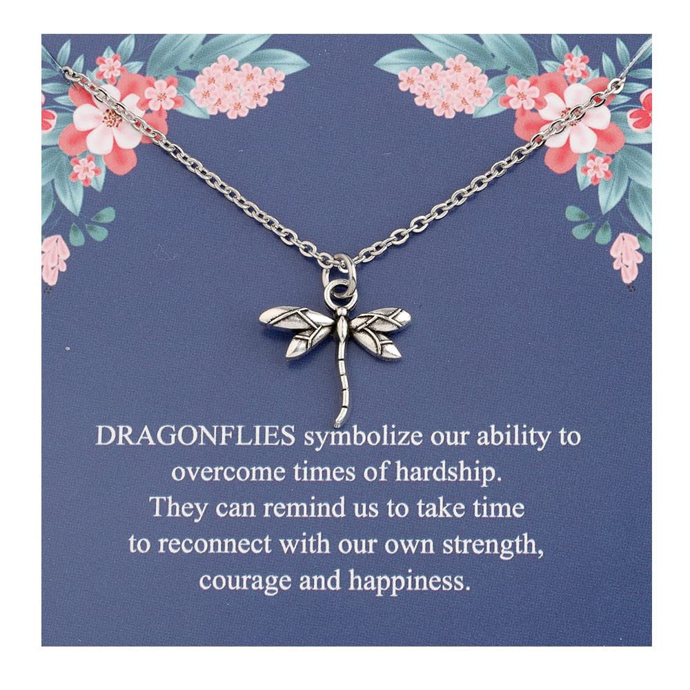 TGBJE Dragonfly Necklace Dragonfly Spirit Animal Gift for Women Daughter Dragonfly Charm Jewelry (Dragonflies Necklace)