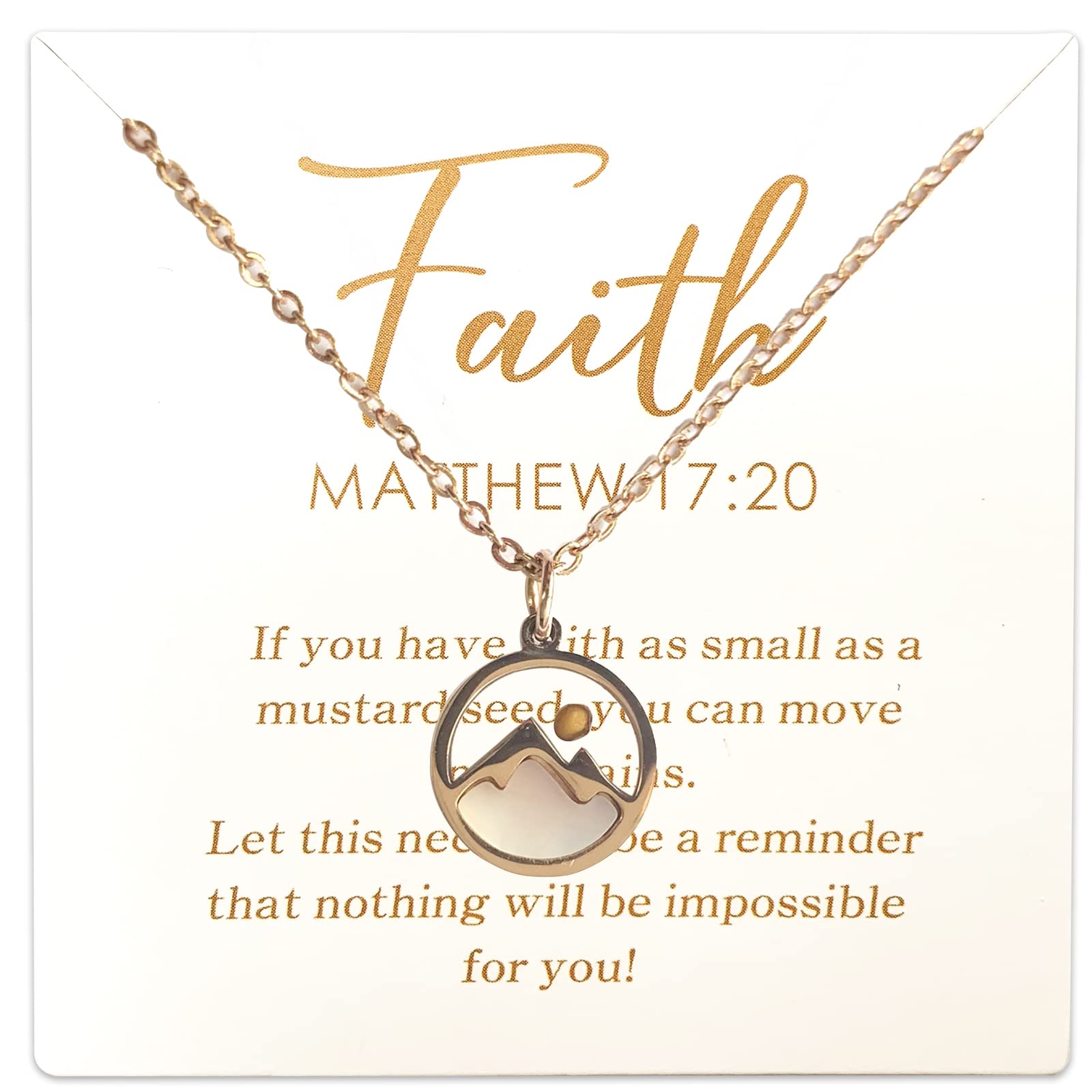 XULAVA Christian Gifts Mustard Seed Necklace for Women,Move Mountains Shell Necklaces Christian Faith Jewelry for Women… (rose gold)