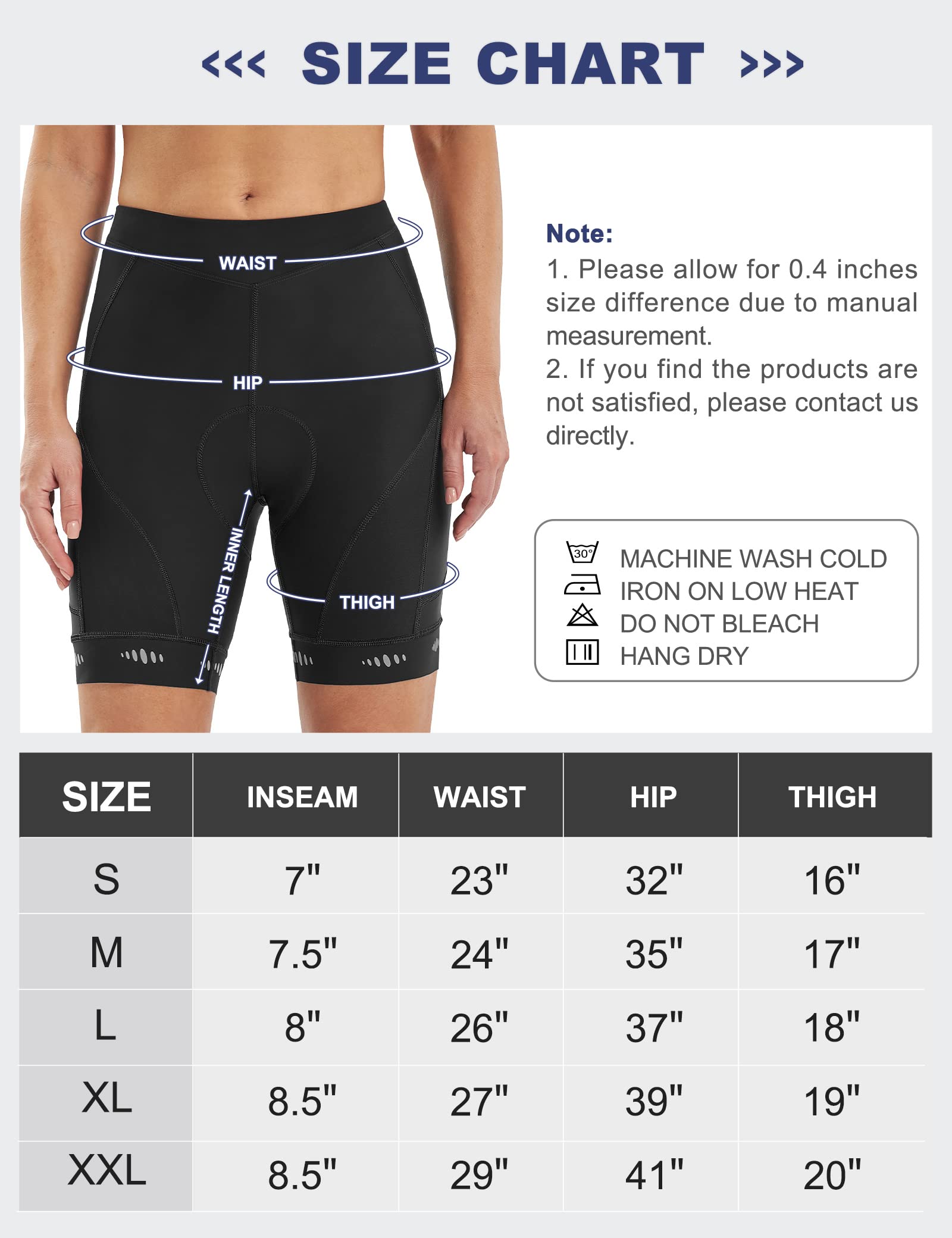 IUGA Padded Bike Shorts Women 4D Breathable Womens Cycling Shorts with Padding Mountain Biking Shorts with Pockets Black