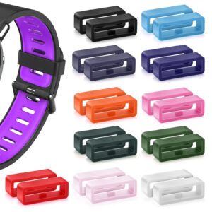 cobee watch strap loops, 22 pcs watch strap keeper, watch band retaining hoop loop ring retainer holder, silicone replacement watch band loop for smart sport watches(20mm, 11 colors)