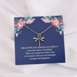 TGBJE Dragonfly Necklace Dragonfly Spirit Animal Gift for Women Daughter Dragonfly Charm Jewelry (Dragonflies Necklace)