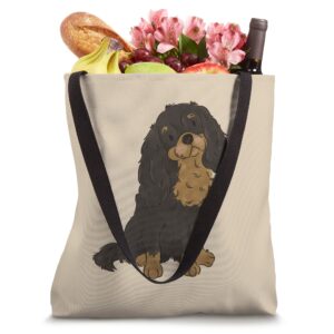 Black and Tan Cavalier King Charles Spaniel Cavie Mom Tote Bag