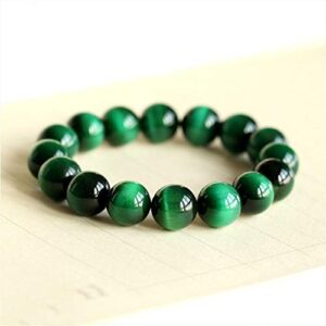 Gfsdjalkj Natural Green Tiger Eye Bracelet Suitable for Men Women Bracelet Jewelry (Metal Color : 14MM)