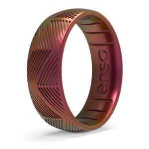 enso rings etched legend silicone ring - ultra comfortable, breathable, and safe wedding ring - poseidon tremor, 11