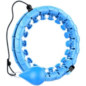 weighted hula hoop/adjustable hula hoop/smart counter technology/exercise ball/weight loss/ 24 knots/fitness hula hoop/ (blue)