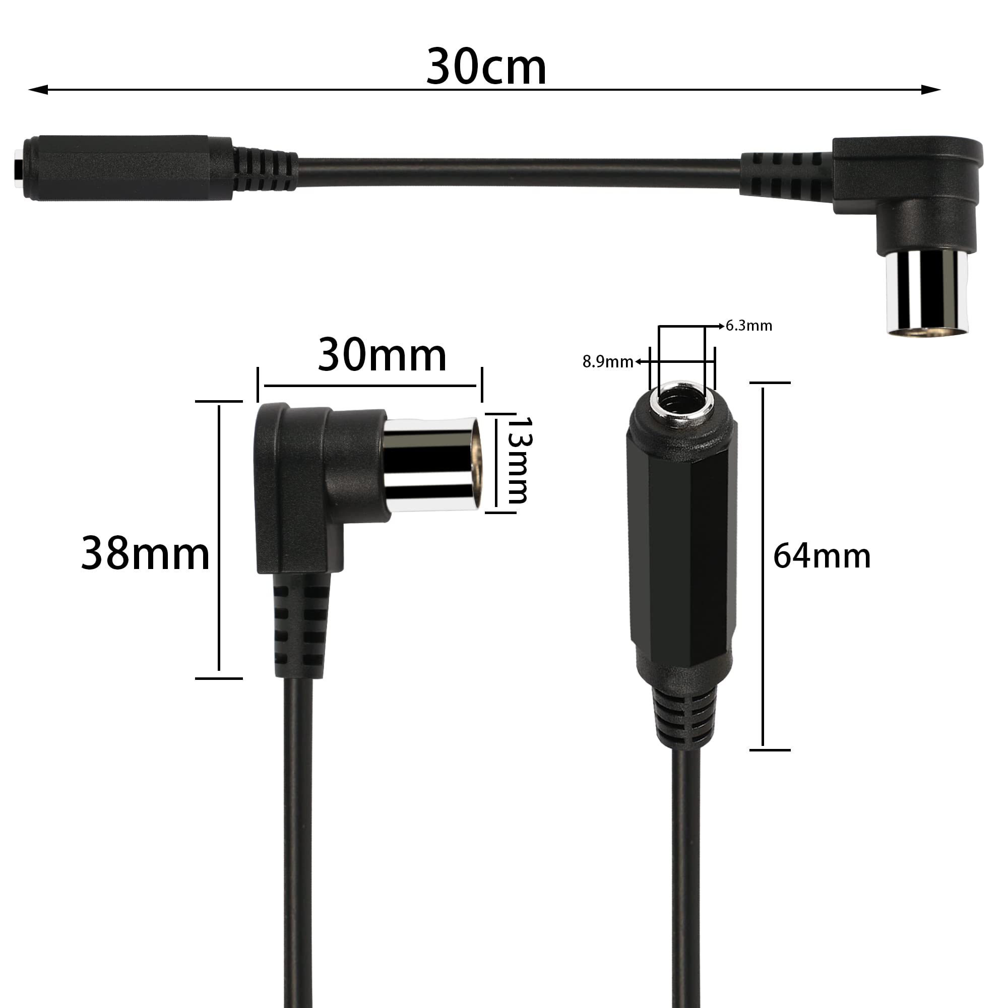 PNGKNYOCN Right Angle DIN 5 Pin to 6.35mm Cable 90 Degree MIDI Male to 1/4" Female TRS Audio Adapter Cable for Speaker, Amplifier, Mixe, MIDI Keyboard etc (30 cm)