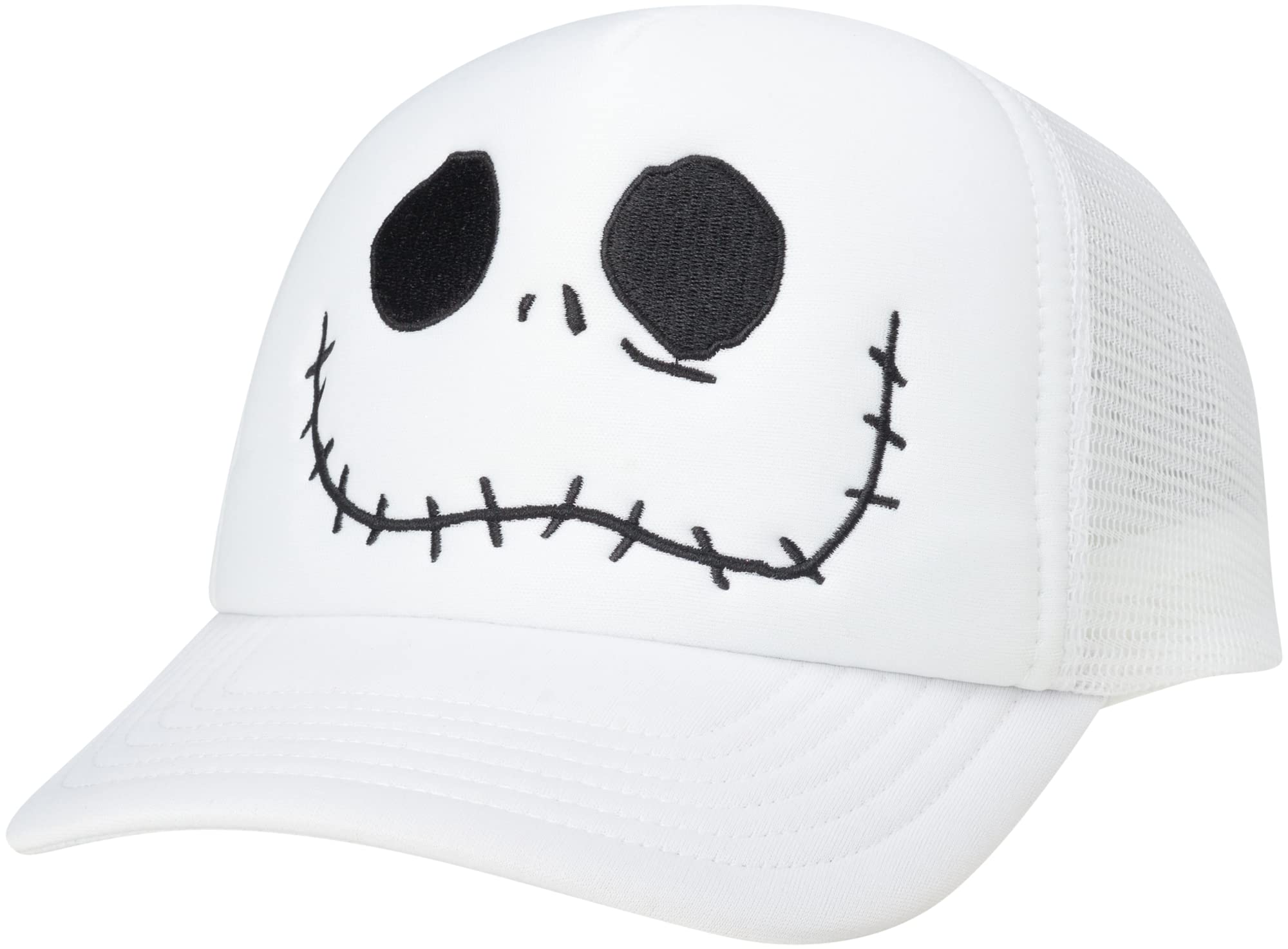 Disney Men?s Nightmare Before Christmas Hat ? Jack Skellington Baseball Cap, Dad Hat, Size One Size, Jack Skellington White