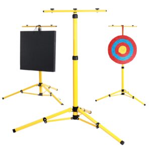 SOPOGER Archery Target Stand for Backyard Adult, Adjustable Target Stands for Outdoors Range Practice Shooting, Durable Archery Stand Steel Brackets for EVA Foam Straw Targets (Target Stand)