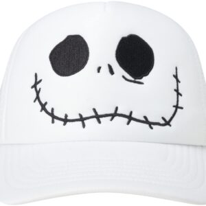 Disney Men?s Nightmare Before Christmas Hat ? Jack Skellington Baseball Cap, Dad Hat, Size One Size, Jack Skellington White