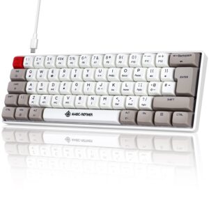 lexonelec 60% mechanical gaming keyboard, linear red switches, rgb backlit compact mechanical keyboard, pbt dye-sub xda keycaps, multimedia keys, 62-key anti-ghosting mini keyboard, for win/mac/pc/ps4