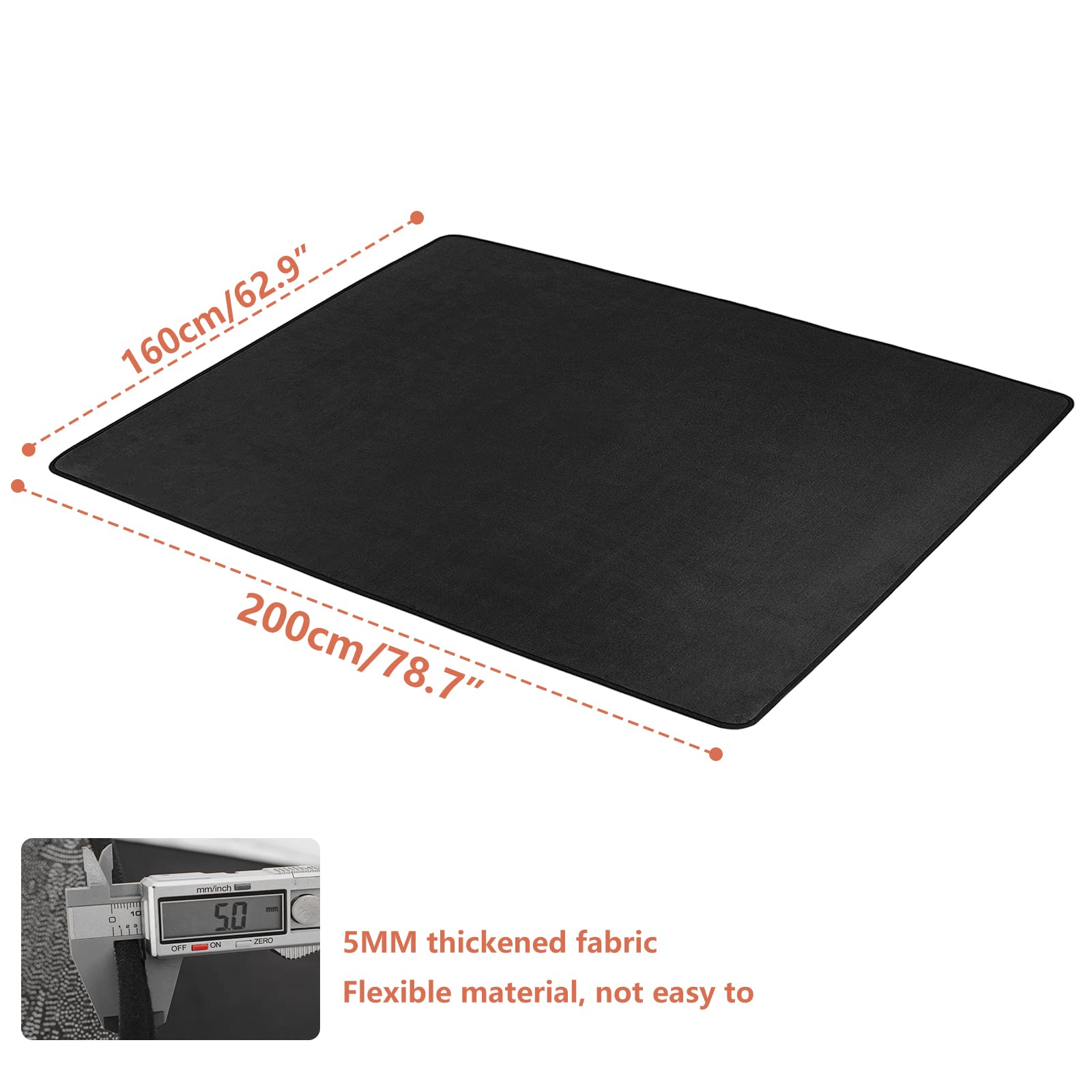 IBVIVIC 5.2Ft x 6.5Ft Drum Pad Drum Mat Drum Carpet Tightly Woven Fabric with Non-Slip Grip Bottom Roll of 35 Square Feet, Black