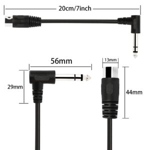 PNGKNYOCN 1/4 Inch to DIN 5 Pin Cable 90 Degree 6.35mm Male to MIDI 5Pin Male TRS Stereo Audio Cable for Speaker, Amplifier, Mixe, MIDI Keyboard etc (20 cm)