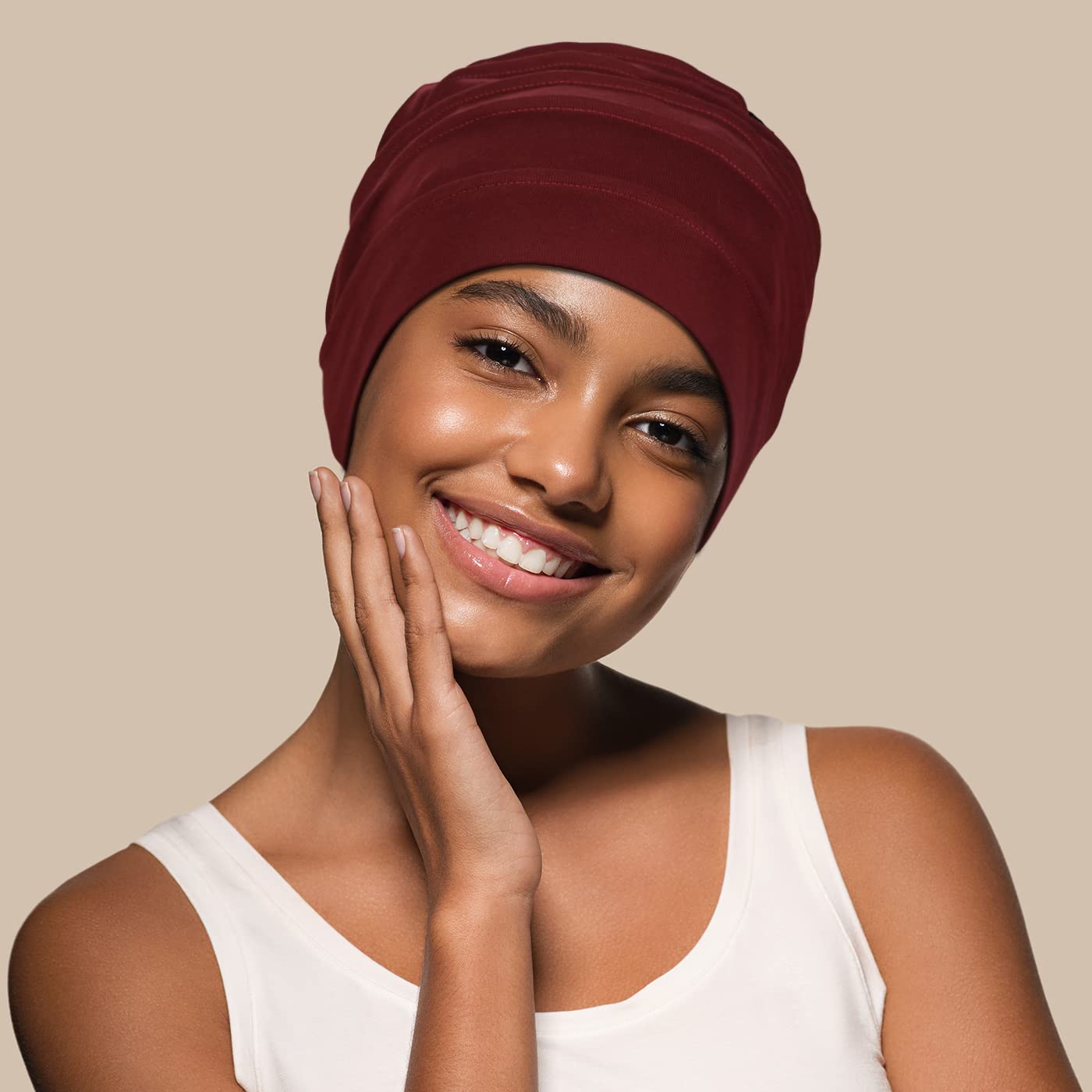 Kisumthy 2 PCS Cotton Slouchy Chemo Beanies, Chemo Cap Headwear Cancer Hats for Women with Hair Loss