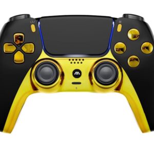 Custom Wireless UN-MODDED PRO Controller compatible with PS5 Exclusive Unique Design (Black/Gold)